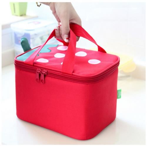 草莓方形保温饭盒袋 便当保温包 冰包保温袋定制